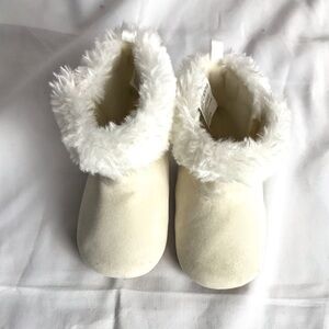 Velvety Boot, Bow Accents on Back, Faux Fur